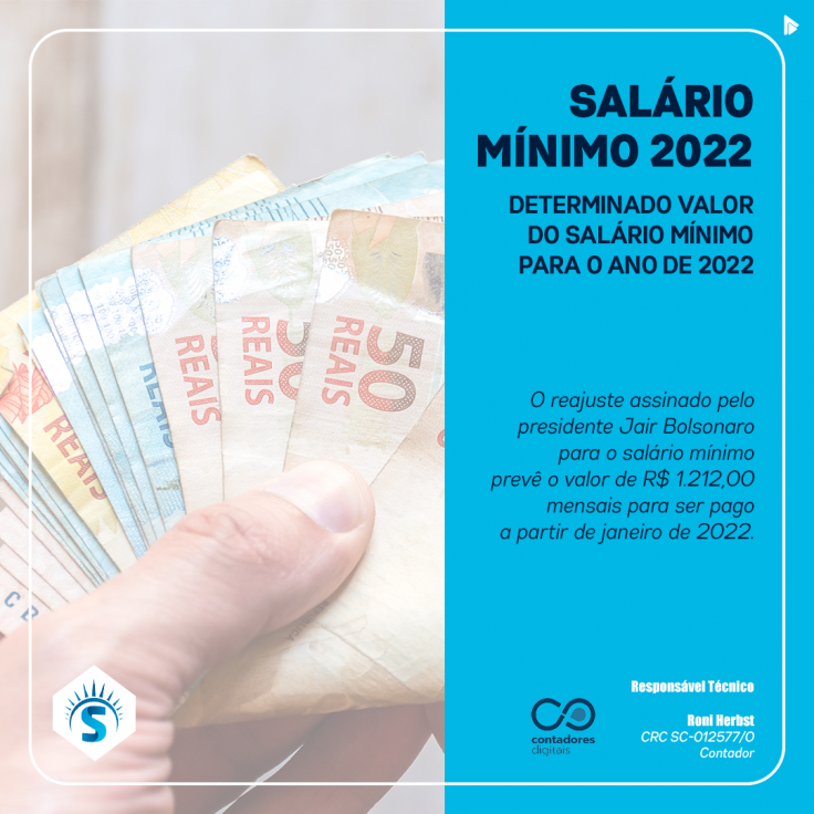 Divulgado valor de novo salário mínimo de R$ 1.212,00