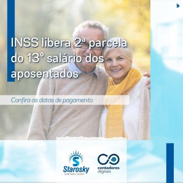 INSS libera 2ª parcela do 13º salário dos aposentados e pensionistas.